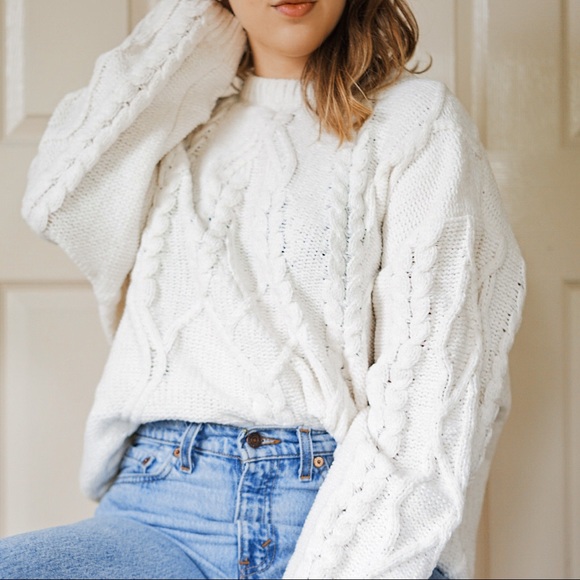 Cable Knit Chenille Sweater 